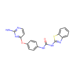 Nc1nccc(Oc2ccc(NC(=O)Nc3nc4ccccc4s3)cc2)n1 ZINC000299870935