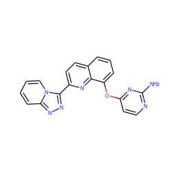 Nc1nccc(Oc2cccc3ccc(-c4nnc5ccccn45)nc23)n1 ZINC000096175043