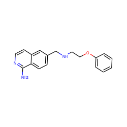 Nc1nccc2cc(CNCCOc3ccccc3)ccc12 ZINC000066100848