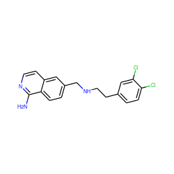 Nc1nccc2cc(CNCCc3ccc(Cl)c(Cl)c3)ccc12 ZINC000066100853