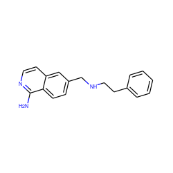 Nc1nccc2cc(CNCCc3ccccc3)ccc12 ZINC000066100857