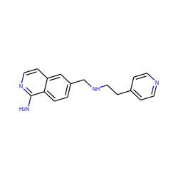 Nc1nccc2cc(CNCCc3ccncc3)ccc12 ZINC000066112216