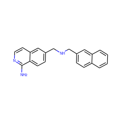 Nc1nccc2cc(CNCc3ccc4ccccc4c3)ccc12 ZINC000066112218