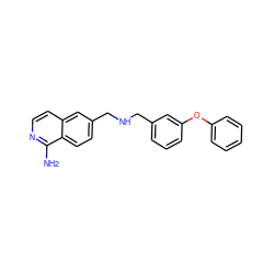 Nc1nccc2cc(CNCc3cccc(Oc4ccccc4)c3)ccc12 ZINC000066112217