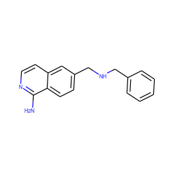 Nc1nccc2cc(CNCc3ccccc3)ccc12 ZINC000066251945