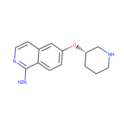 Nc1nccc2cc(O[C@H]3CCCNC3)ccc12 ZINC000060325636