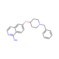 Nc1nccc2cc(OC3CCN(Cc4ccccc4)CC3)ccc12 ZINC000066102459