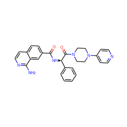 Nc1nccc2ccc(C(=O)N[C@@H](C(=O)N3CCN(c4ccncc4)CC3)c3ccccc3)cc12 ZINC000064526926