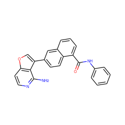 Nc1nccc2occ(-c3ccc4c(C(=O)Nc5ccccc5)cccc4c3)c12 ZINC000169350201