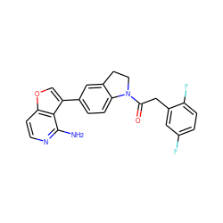 Nc1nccc2occ(-c3ccc4c(c3)CCN4C(=O)Cc3cc(F)ccc3F)c12 ZINC000095557013