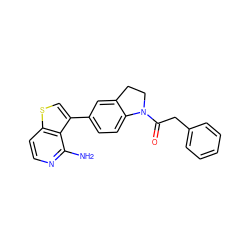 Nc1nccc2scc(-c3ccc4c(c3)CCN4C(=O)Cc3ccccc3)c12 ZINC000095554123