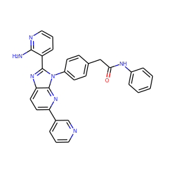 Nc1ncccc1-c1nc2ccc(-c3cccnc3)nc2n1-c1ccc(CC(=O)Nc2ccccc2)cc1 ZINC000095574526