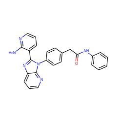 Nc1ncccc1-c1nc2cccnc2n1-c1ccc(CC(=O)Nc2ccccc2)cc1 ZINC000095577645