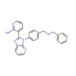 Nc1ncccc1-c1nc2cccnc2n1-c1ccc(CNCc2ccccc2)cc1 ZINC000095575731