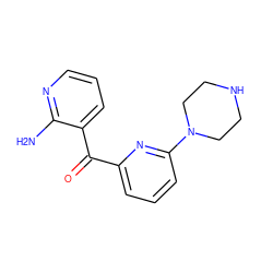 Nc1ncccc1C(=O)c1cccc(N2CCNCC2)n1 ZINC000084758117