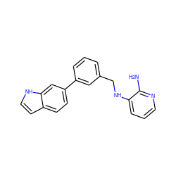 Nc1ncccc1NCc1cccc(-c2ccc3cc[nH]c3c2)c1 ZINC000011525589