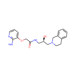 Nc1ncccc1OCC(=O)NC[C@@H](O)CN1CCc2ccccc2C1 ZINC000218920482