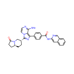 Nc1nccn2c([C@@H]3CC[C@H]4CCC(=O)N4C3)nc(-c3ccc(C(=O)Nc4cc5ccccc5cn4)cc3)c12 ZINC000145677371