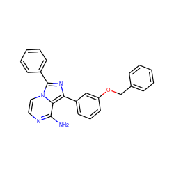 Nc1nccn2c(-c3ccccc3)nc(-c3cccc(OCc4ccccc4)c3)c12 ZINC000028885669