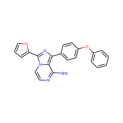 Nc1nccn2c(-c3ccco3)nc(-c3ccc(Oc4ccccc4)cc3)c12 ZINC000096168188