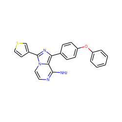 Nc1nccn2c(-c3ccsc3)nc(-c3ccc(Oc4ccccc4)cc3)c12 ZINC000096168176