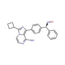 Nc1nccn2c(C3CCC3)nc(-c3ccc([C@@H](N=O)c4ccccc4)cc3)c12 ZINC000169694151