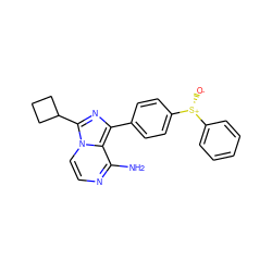 Nc1nccn2c(C3CCC3)nc(-c3ccc([S@+]([O-])c4ccccc4)cc3)c12 ZINC000096168275