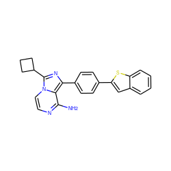 Nc1nccn2c(C3CCC3)nc(-c3ccc(-c4cc5ccccc5s4)cc3)c12 ZINC000096168292