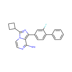 Nc1nccn2c(C3CCC3)nc(-c3ccc(-c4ccccc4)c(F)c3)c12 ZINC000096168077