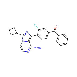 Nc1nccn2c(C3CCC3)nc(-c3ccc(C(=O)c4ccccc4)cc3F)c12 ZINC000096168084