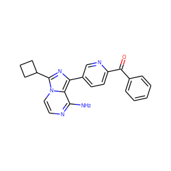 Nc1nccn2c(C3CCC3)nc(-c3ccc(C(=O)c4ccccc4)nc3)c12 ZINC000096168114