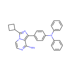 Nc1nccn2c(C3CCC3)nc(-c3ccc(N(c4ccccc4)c4ccccc4)cc3)c12 ZINC000096168076