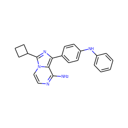 Nc1nccn2c(C3CCC3)nc(-c3ccc(Nc4ccccc4)cc3)c12 ZINC000095583693