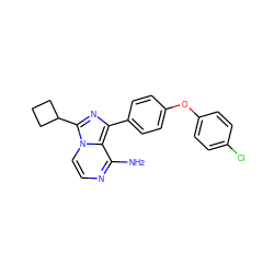 Nc1nccn2c(C3CCC3)nc(-c3ccc(Oc4ccc(Cl)cc4)cc3)c12 ZINC000095583907