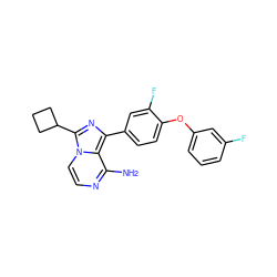 Nc1nccn2c(C3CCC3)nc(-c3ccc(Oc4cccc(F)c4)c(F)c3)c12 ZINC000096168240