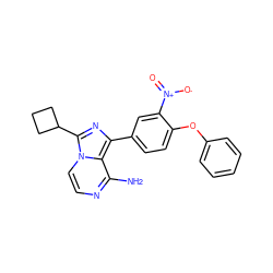 Nc1nccn2c(C3CCC3)nc(-c3ccc(Oc4ccccc4)c([N+](=O)[O-])c3)c12 ZINC000096168068