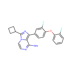 Nc1nccn2c(C3CCC3)nc(-c3ccc(Oc4ccccc4F)c(F)c3)c12 ZINC000096168241