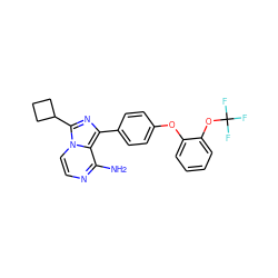 Nc1nccn2c(C3CCC3)nc(-c3ccc(Oc4ccccc4OC(F)(F)F)cc3)c12 ZINC000096168233