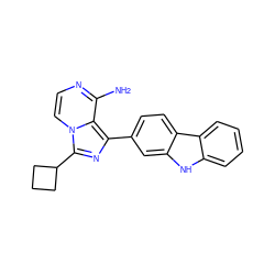 Nc1nccn2c(C3CCC3)nc(-c3ccc4c(c3)[nH]c3ccccc34)c12 ZINC000096168128