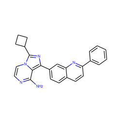 Nc1nccn2c(C3CCC3)nc(-c3ccc4ccc(-c5ccccc5)nc4c3)c12 ZINC000029060268