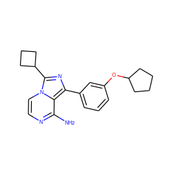 Nc1nccn2c(C3CCC3)nc(-c3cccc(OC4CCCC4)c3)c12 ZINC000028885116