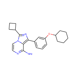 Nc1nccn2c(C3CCC3)nc(-c3cccc(OC4CCCCC4)c3)c12 ZINC000028885129