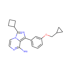 Nc1nccn2c(C3CCC3)nc(-c3cccc(OCC4CC4)c3)c12 ZINC000028885136