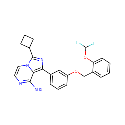 Nc1nccn2c(C3CCC3)nc(-c3cccc(OCc4ccccc4OC(F)F)c3)c12 ZINC000028885365