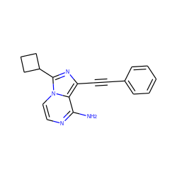 Nc1nccn2c(C3CCC3)nc(C#Cc3ccccc3)c12 ZINC000043168594