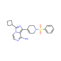 Nc1nccn2c(C3CCC3)nc(C3=CCN(S(=O)(=O)c4ccccc4)CC3)c12 ZINC000096168250