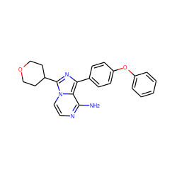 Nc1nccn2c(C3CCOCC3)nc(-c3ccc(Oc4ccccc4)cc3)c12 ZINC000096168052