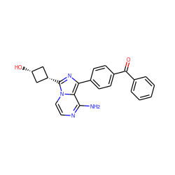 Nc1nccn2c1c(-c1ccc(C(=O)c3ccccc3)cc1)nc2[C@H]1C[C@@H](O)C1 ZINC000261185123