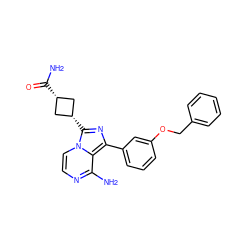 Nc1nccn2c1c(-c1cccc(OCc3ccccc3)c1)nc2[C@H]1C[C@@H](C(N)=O)C1 ZINC000101107641