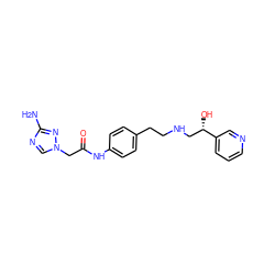 Nc1ncn(CC(=O)Nc2ccc(CCNC[C@H](O)c3cccnc3)cc2)n1 ZINC000049071222